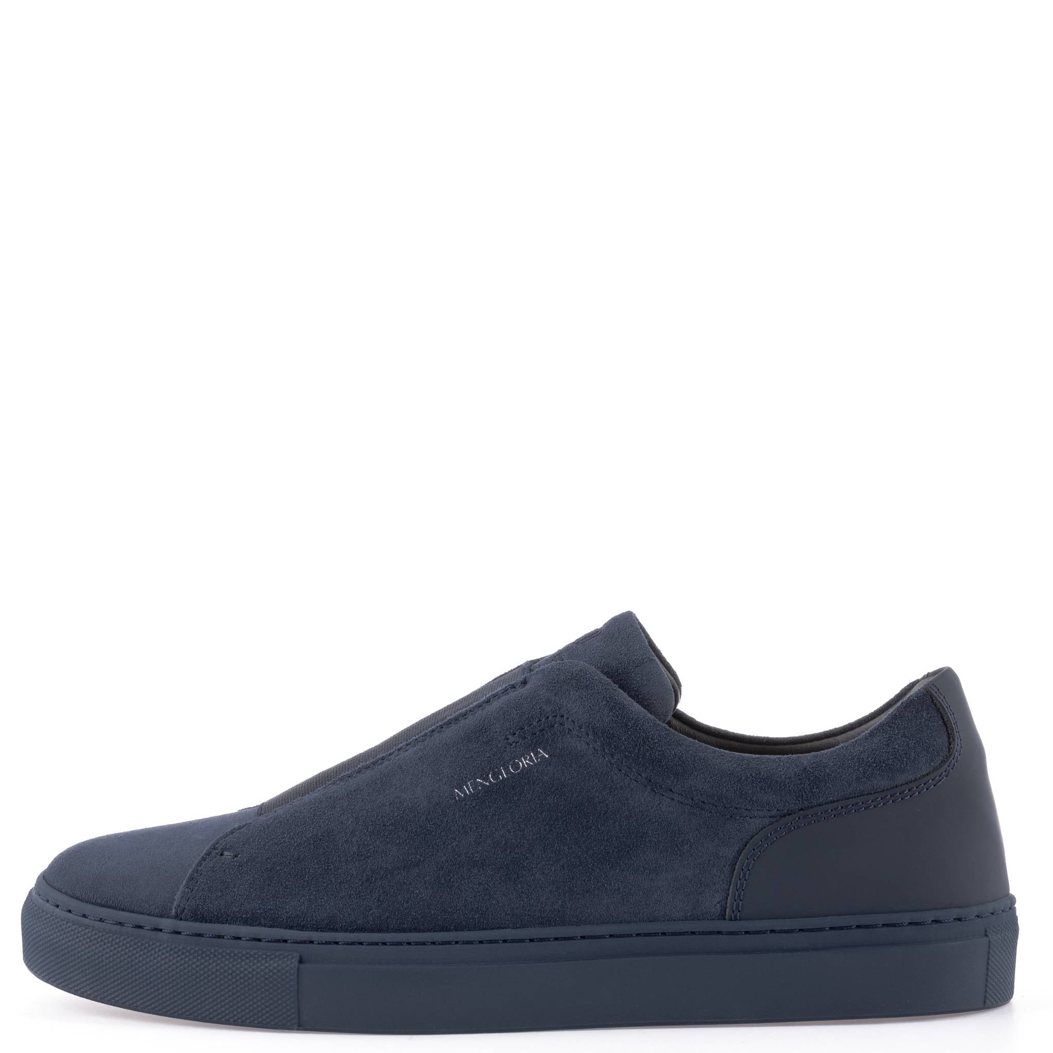 Men's Blue Low-top Suede Sneakers, Capri in Emerald