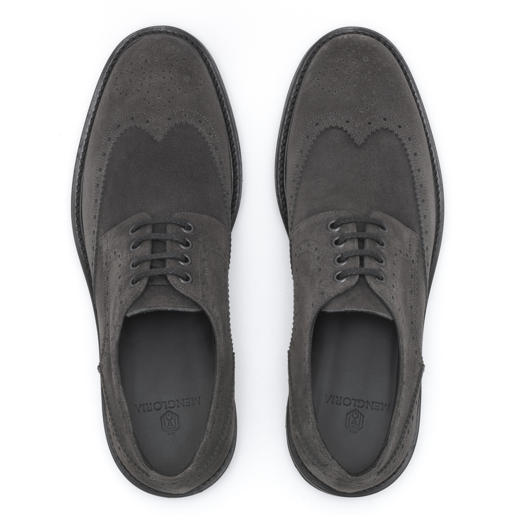 Kensington II Suede Oxford Brogue Shoes | Grey